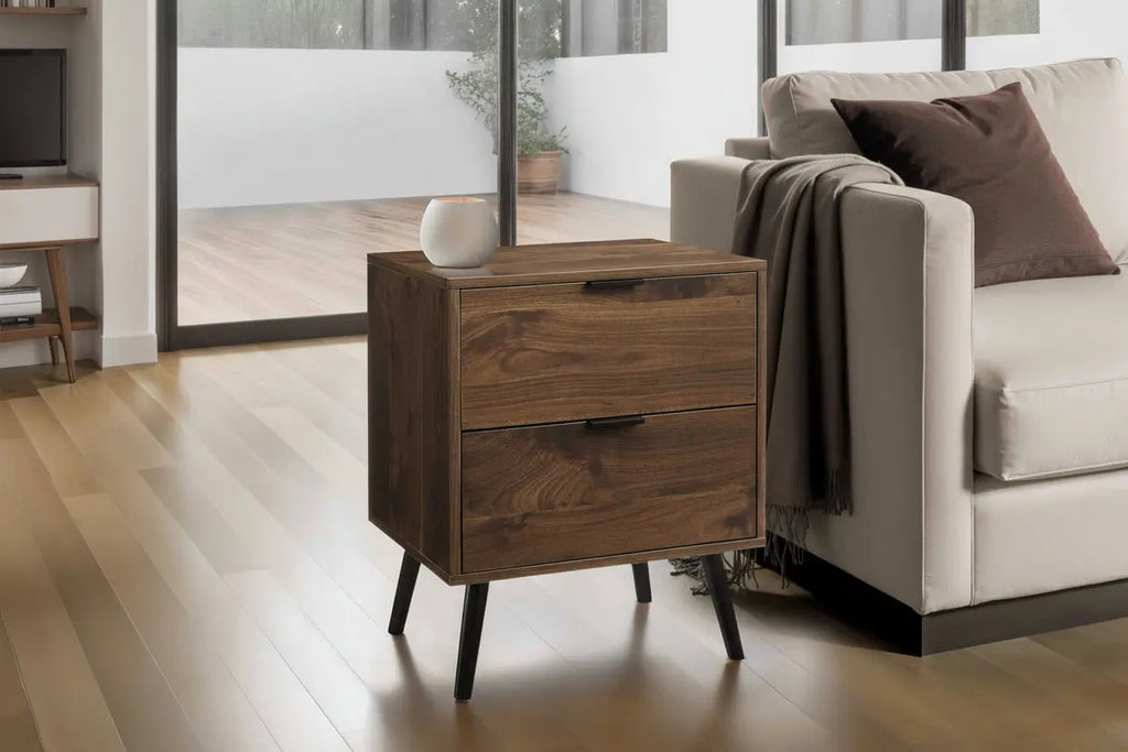 Walnut laminate finish night stand Meuble Divino