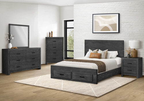 216 Queen Gris Graphite Bois