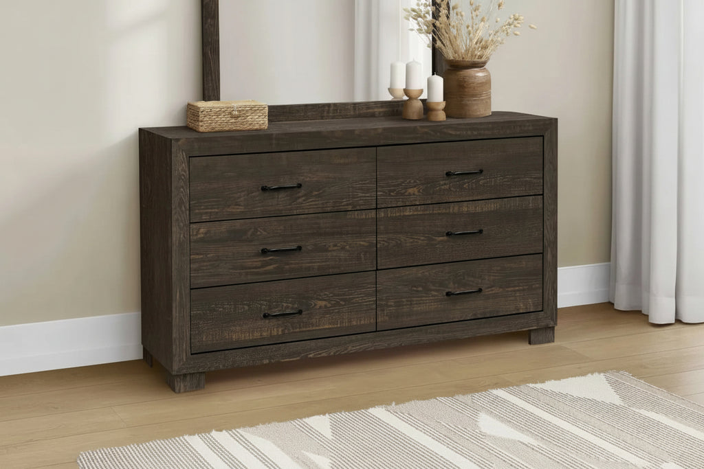 Rustic oak queen bedroom set Meuble Divino