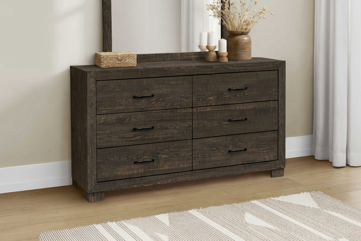 Ensemble de chambre à coucher rustique en chêne pour lit queen