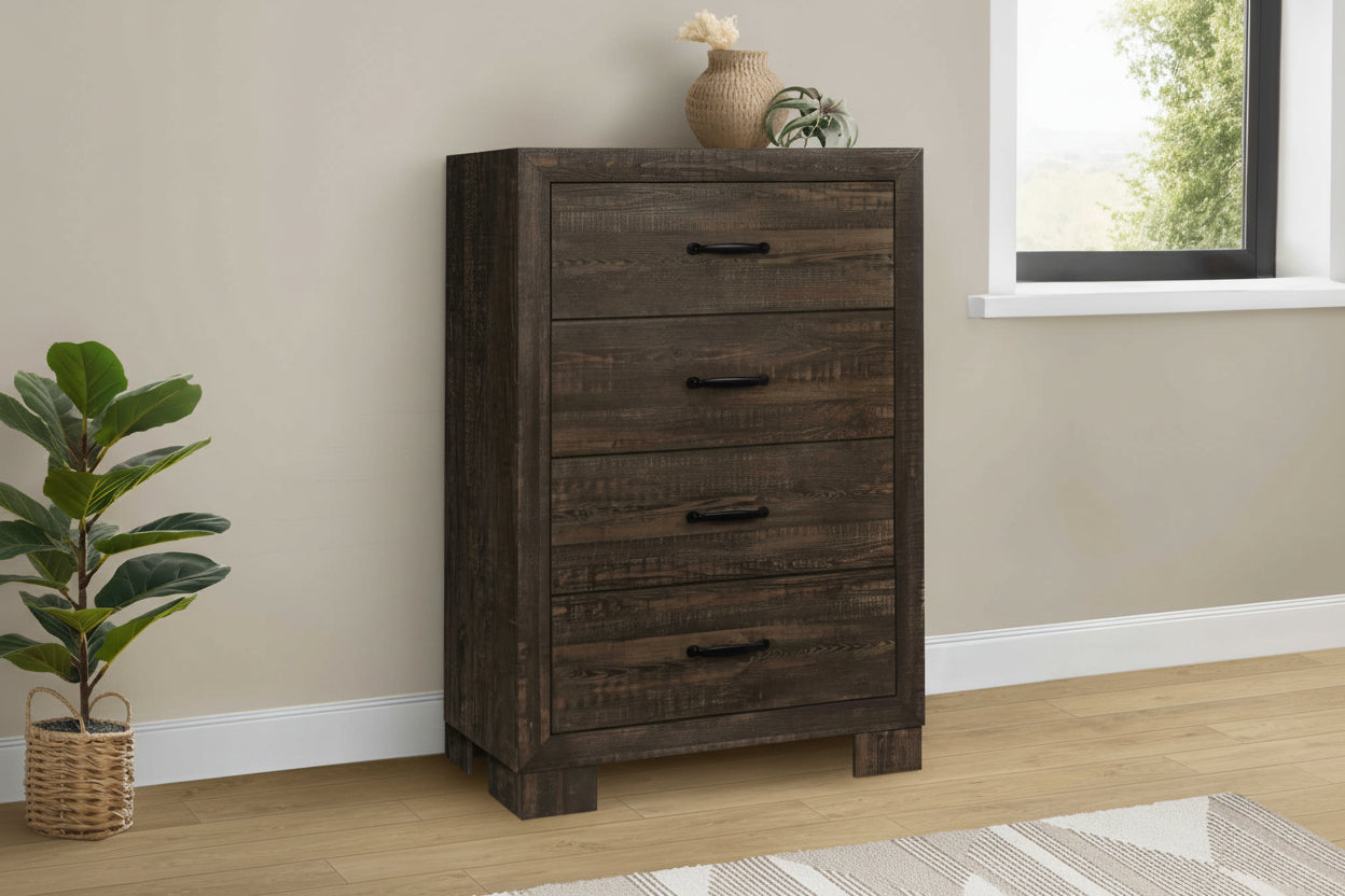 Ensemble de chambre à coucher rustique en chêne pour lit queen