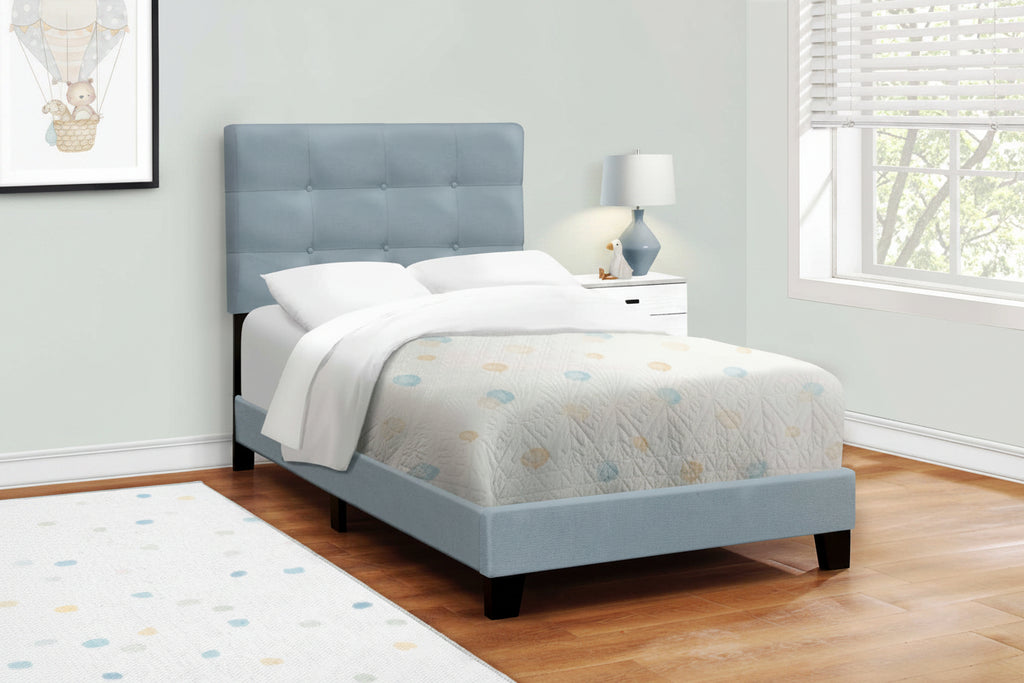 Kairo Bed-Velours bleu acier