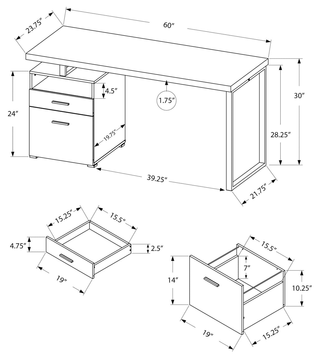 Westwood reversible computer desk with drawers