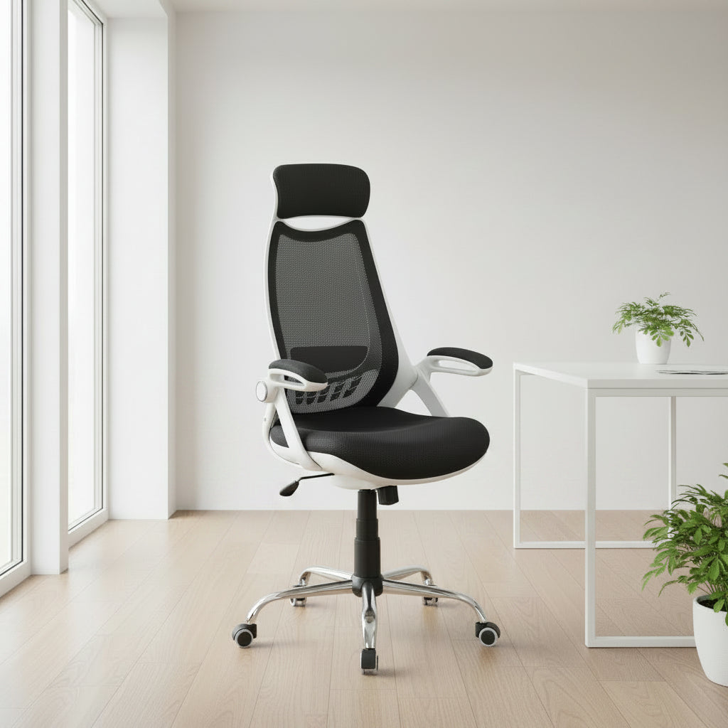 Grey Mesh High-Back Executive Office Chair