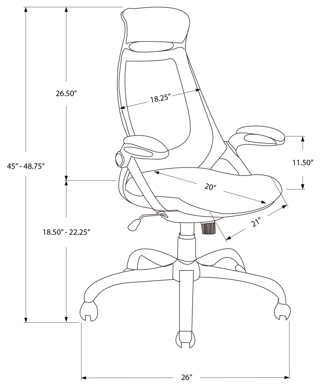 Grey Mesh High-Back Executive Office Chair