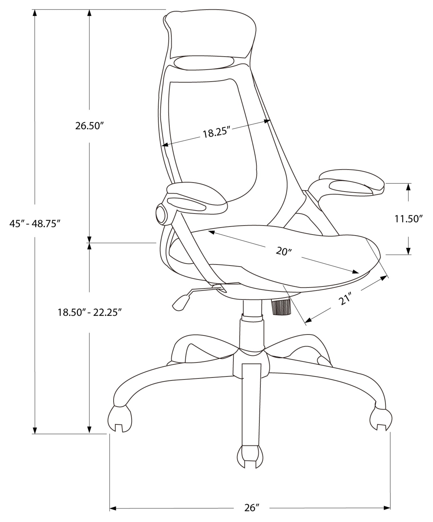 Grey Mesh High-Back Executive Office Chair