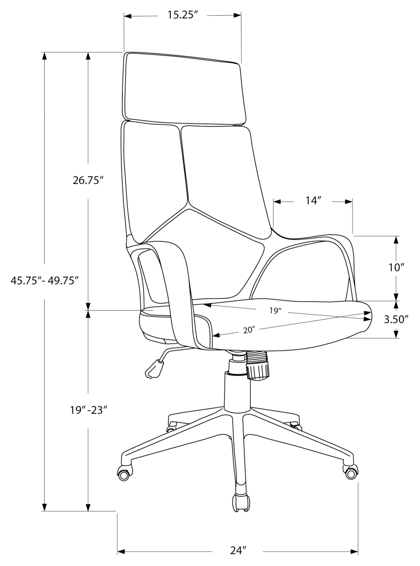 Modern Grey Fabric High-Back Executive Office Chair