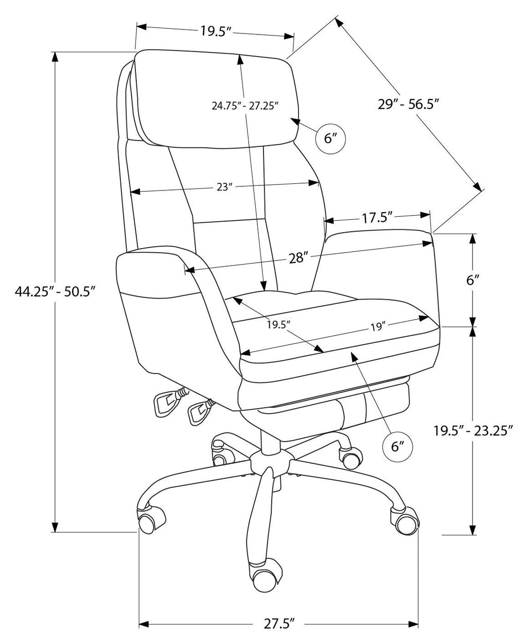 Apex High-Back Reclining Office Chair with Footrest