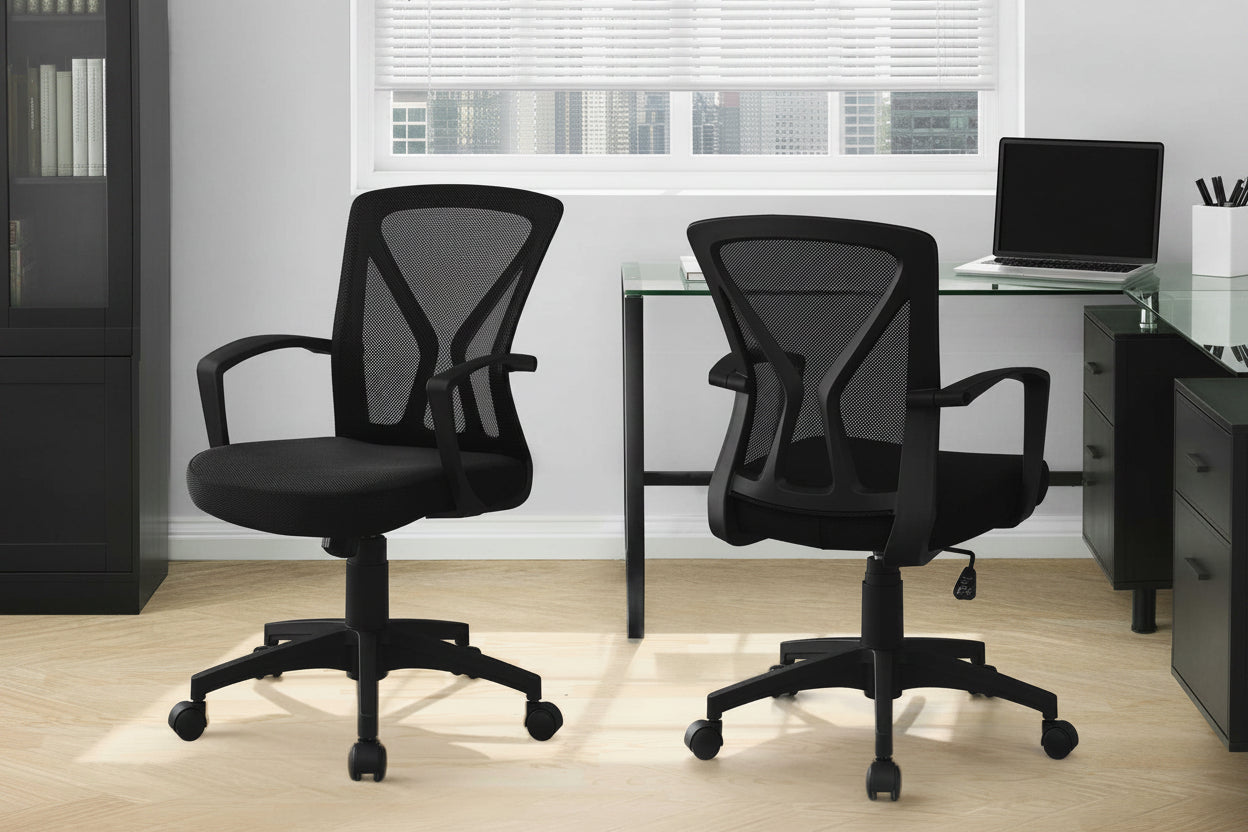 Ergonomic Mid-Back Mesh Office Chair – Black