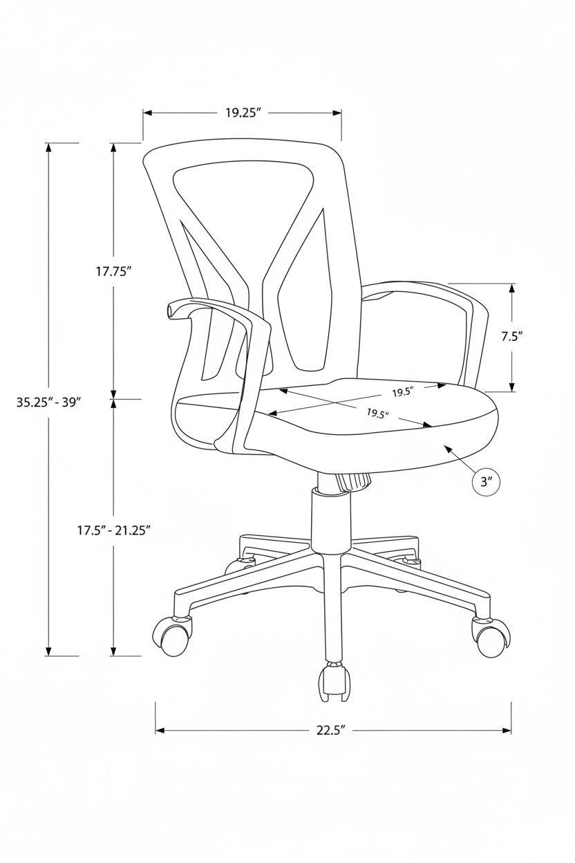 Ergonomic Mid-Back Mesh Office Chair – Black