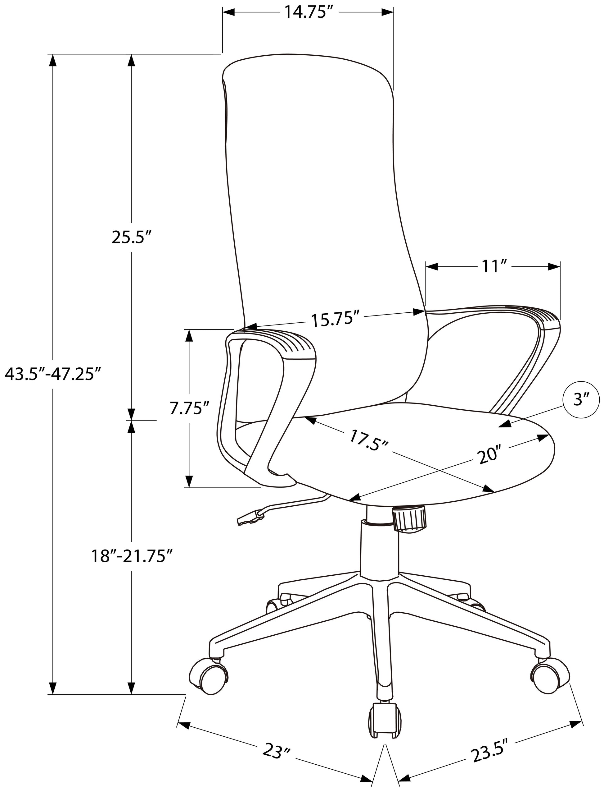 Modern Black Fabric High-Back Executive Office Chair