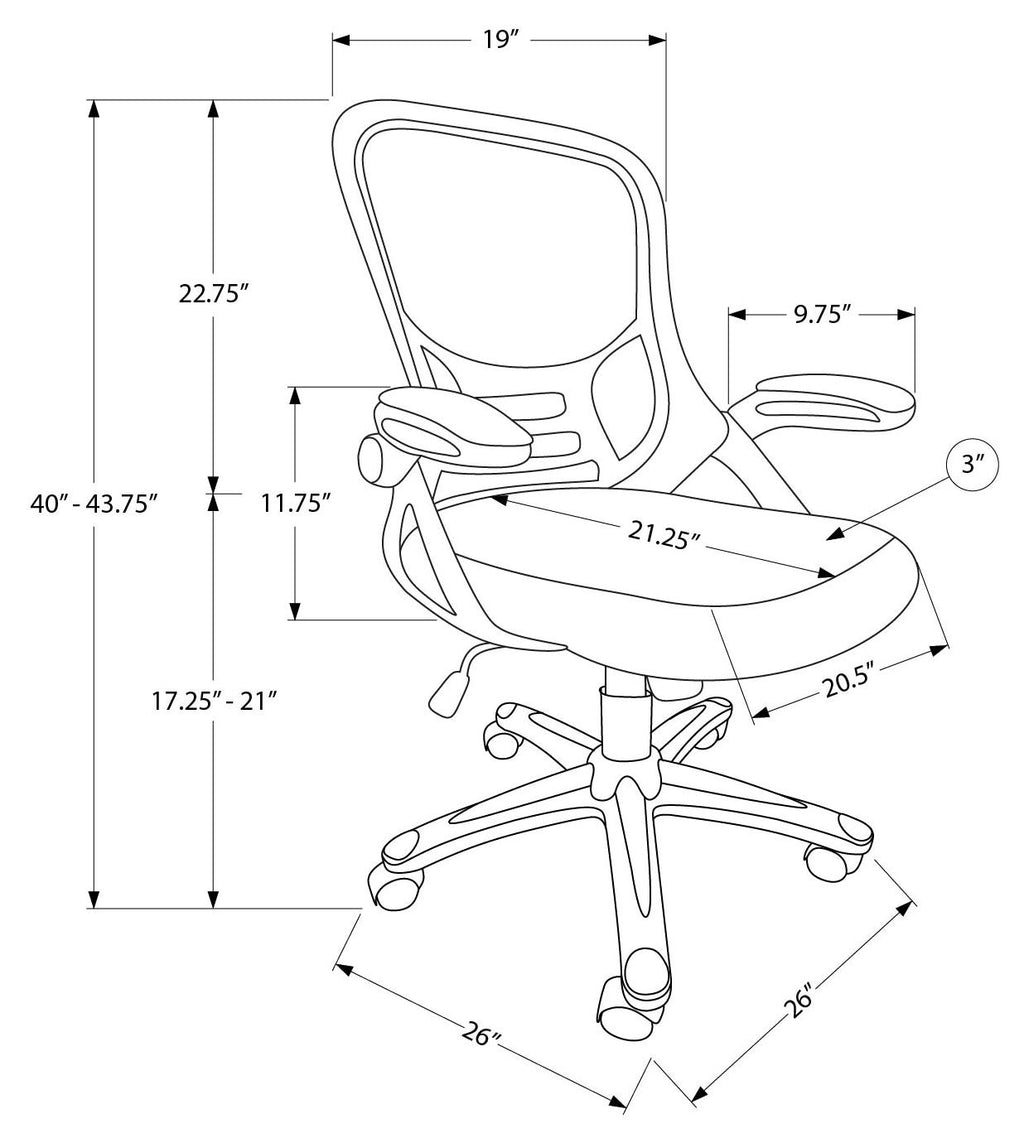 Modern Ergonomic Mid-Back Mesh Office Chair with Flip-Up Armrests