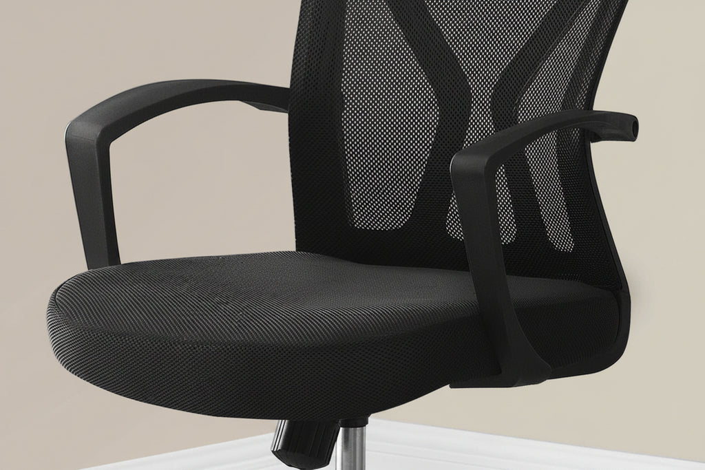 Ergonomic Mid-Back Mesh Office Chair with Chrome Base – Black
