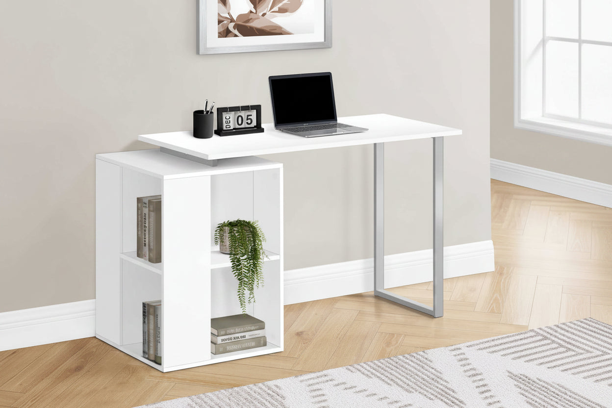 Nova Reversible Computer Desk with 8-Shelf Bookcase