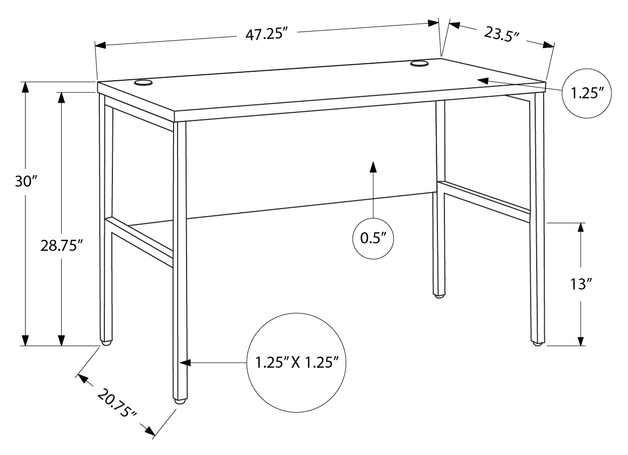 Modern 48-Inch Computer Desk