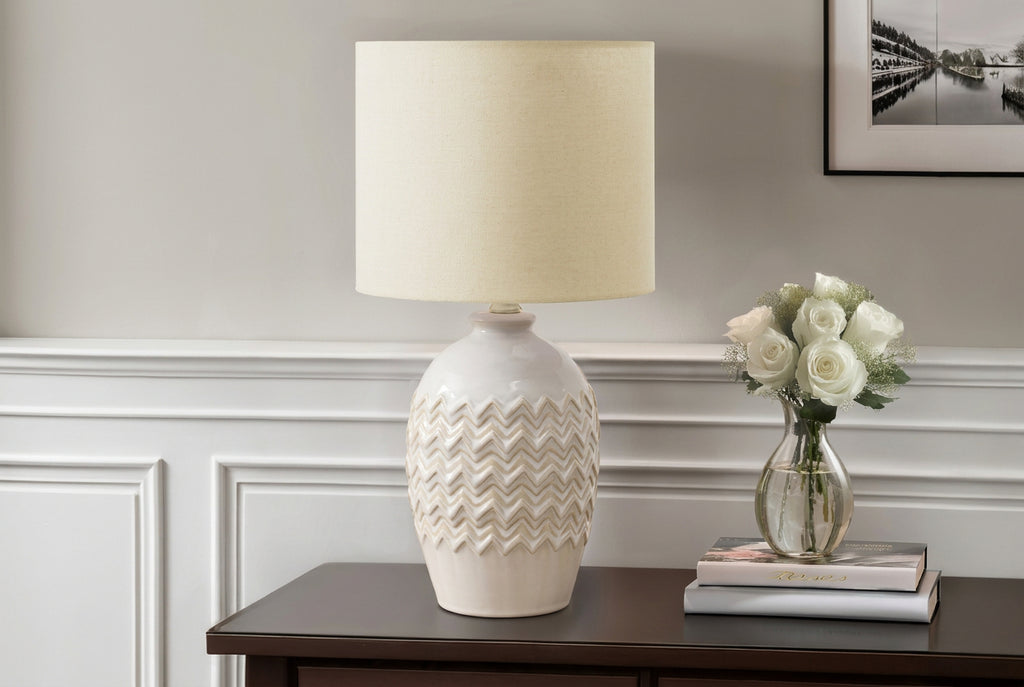 Ziggy Ivory Ceramic Table Lamp