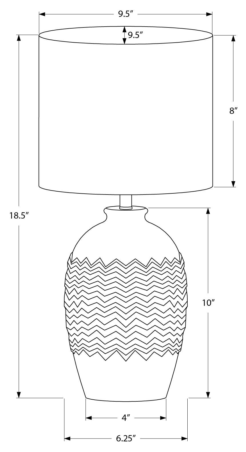 Ziggy Ivory Ceramic Table Lamp