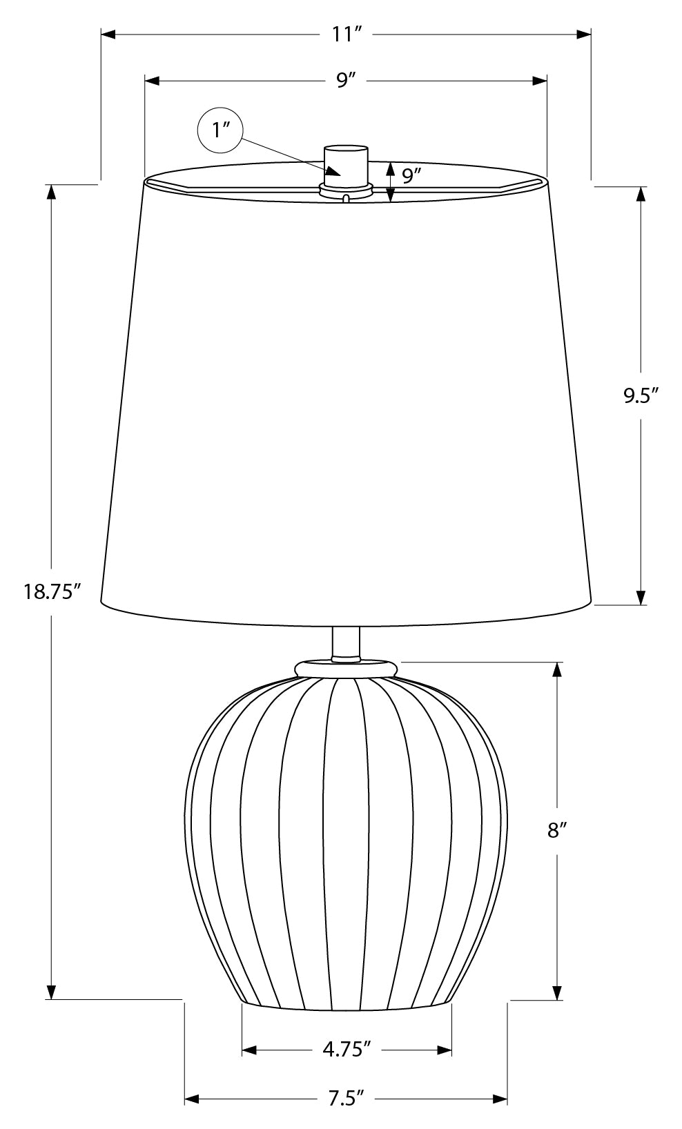 Fluted resin table lamp by Meuble Divino, modern accessories with a textured design, suitable for stylish home lighting.