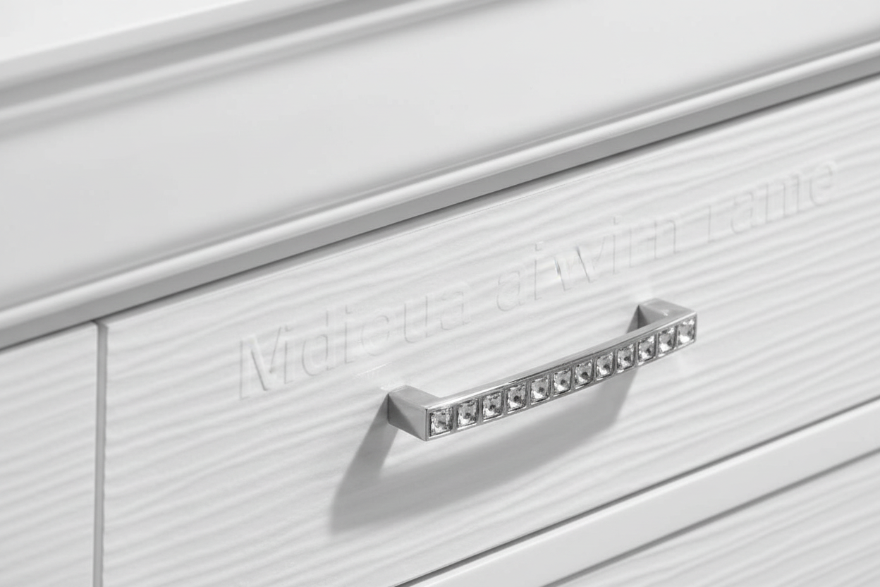 Ensemble de chambre à coucher Brook Queen – Blanc 6 pièces