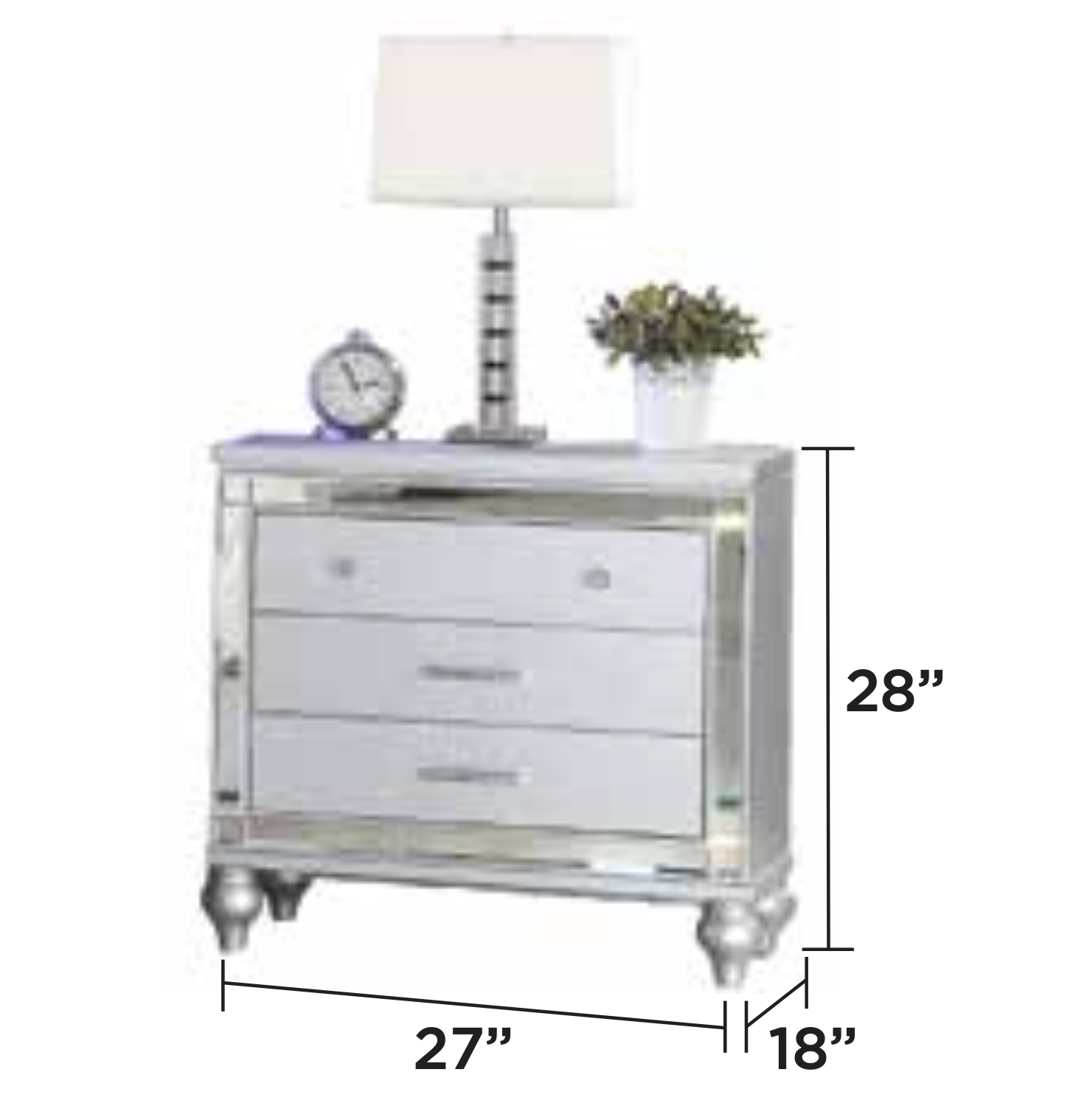 Elegant Bedroom Set King – Silver