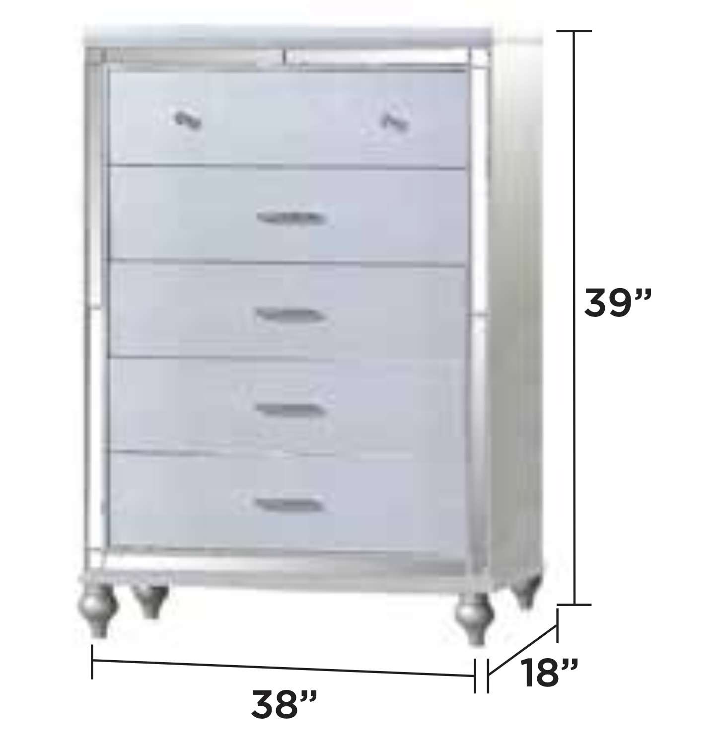 Elegant Bedroom Set King – Silver