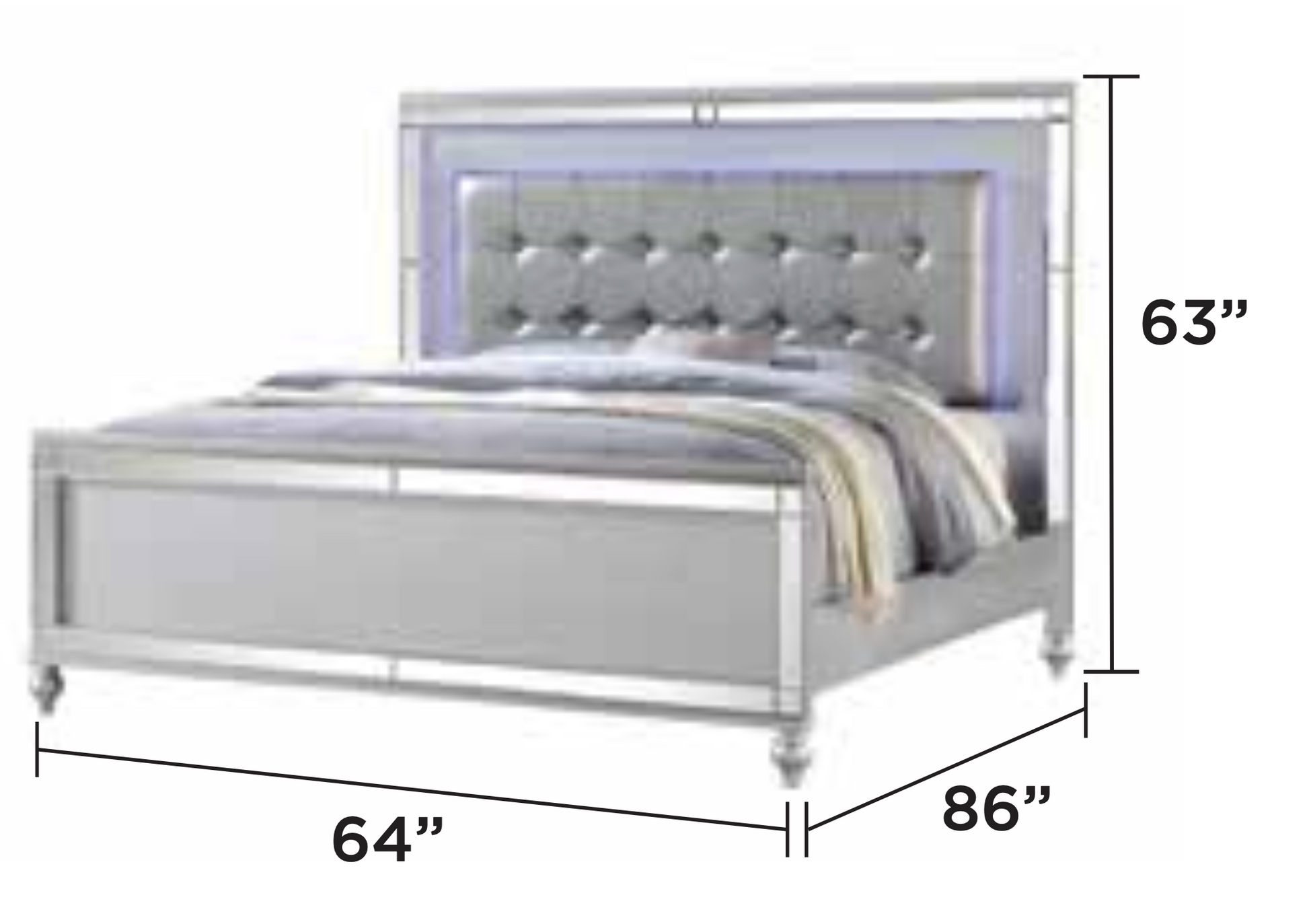 Ensemble de chambre élégant Queen – Argent