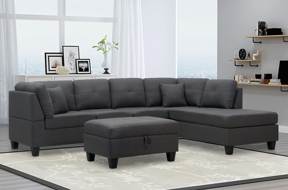 Reversible Sofa Sectional - Charcoal