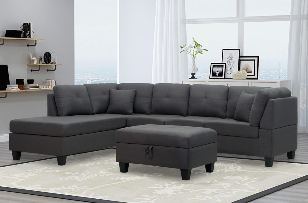 Reversible Sofa Sectional - Charcoal