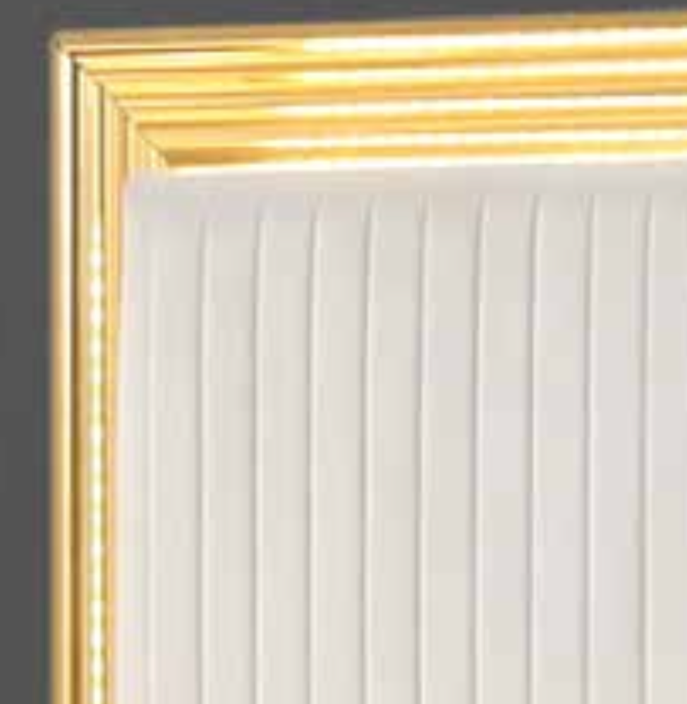 Royal Bedroom Set King— White With Gold Accents