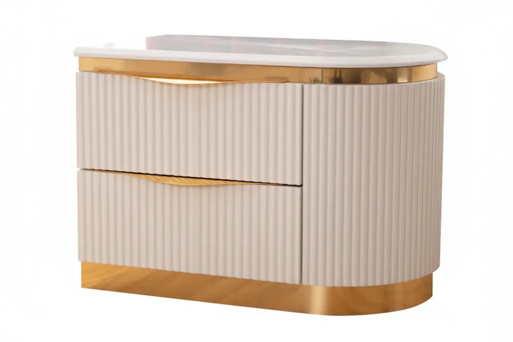 White and Gold modern Bedroom Set Meuble Divino