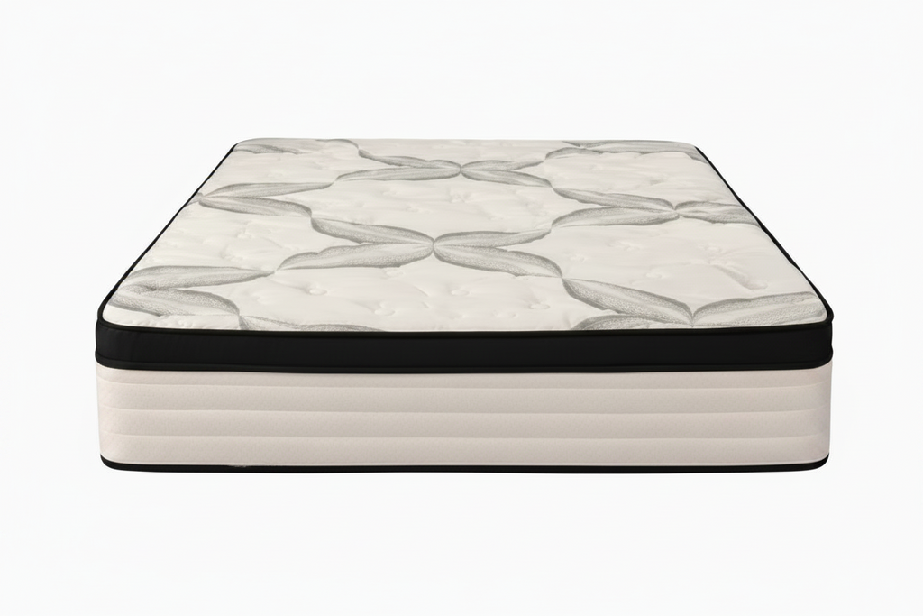 Meuble Divino Care Plus King Mattress with medium firm support, shown in a bedroom setting with a plush, comfortable surface.