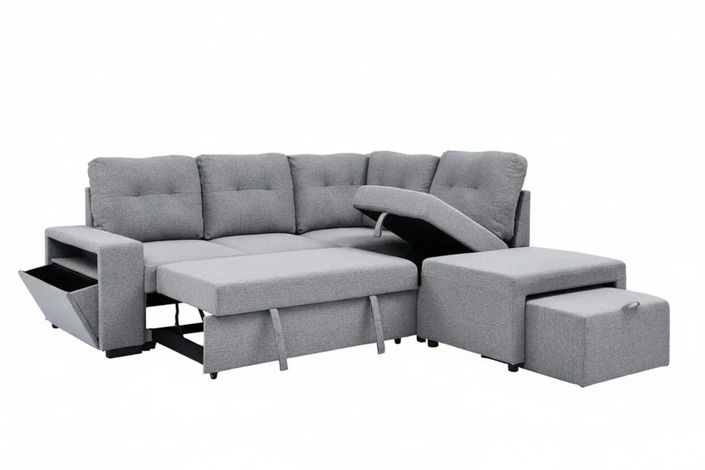 Sectional sofa bed with Storage and Ottoman Meuble Divino