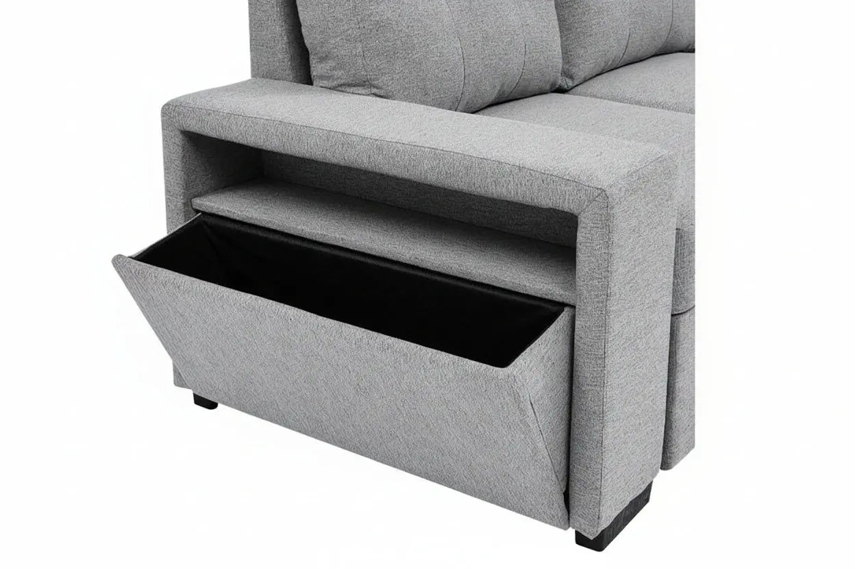Sectional sofa bed with Storage and Ottoman Meuble Divino