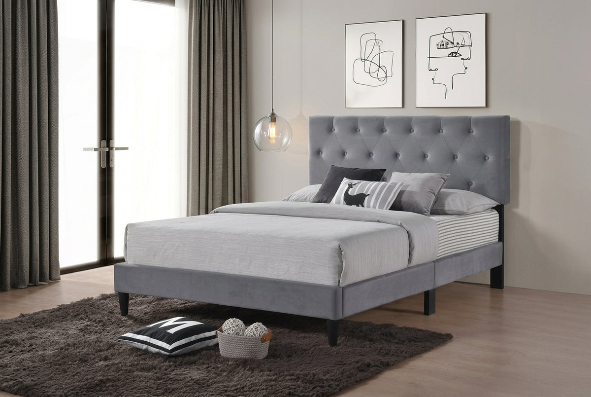 Stella Platform Bed by Meuble Divino featuring a modern design with a sturdy wooden frame and a sleek headboard.