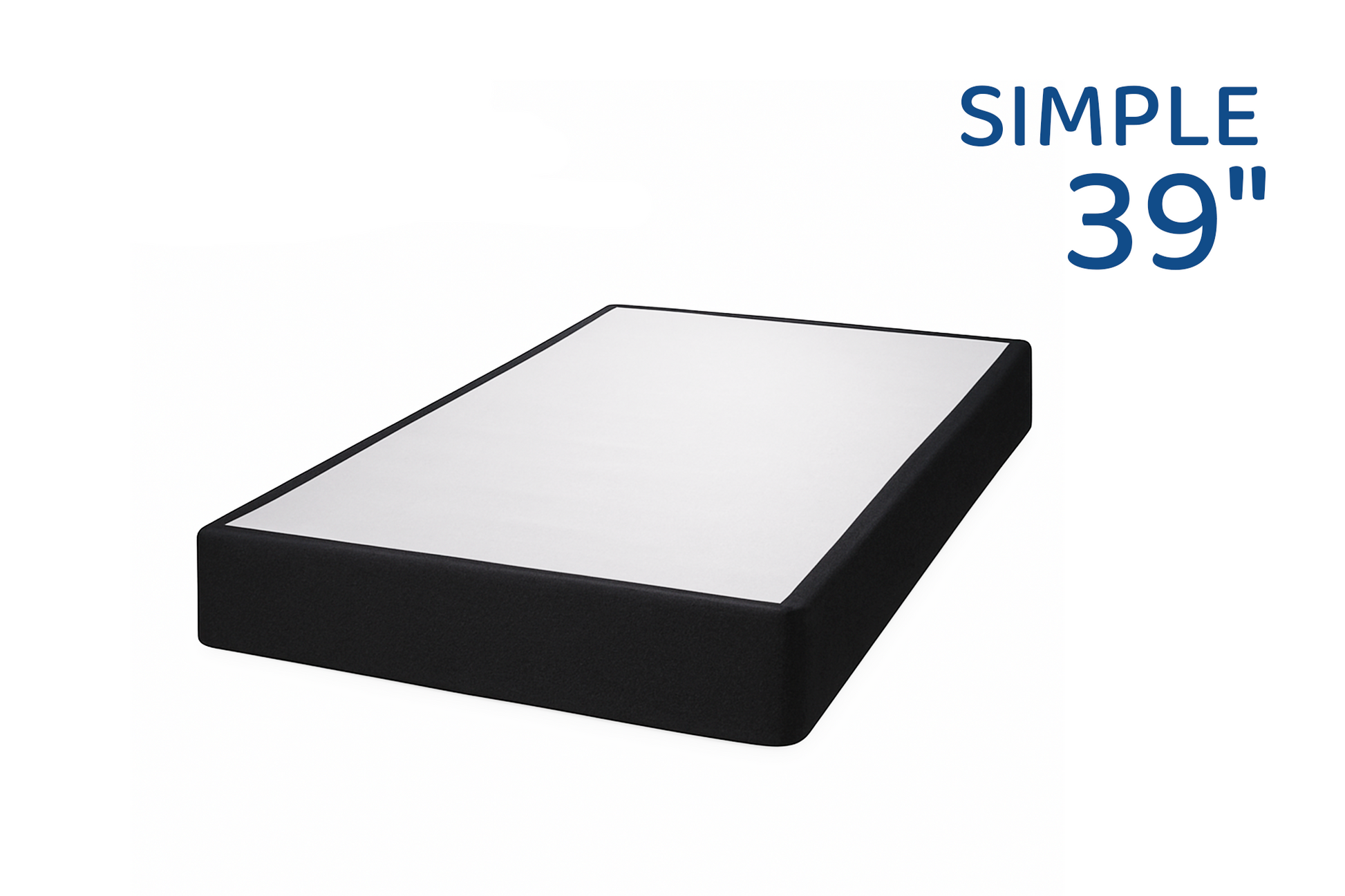 Single upholstered box spring – black fabric