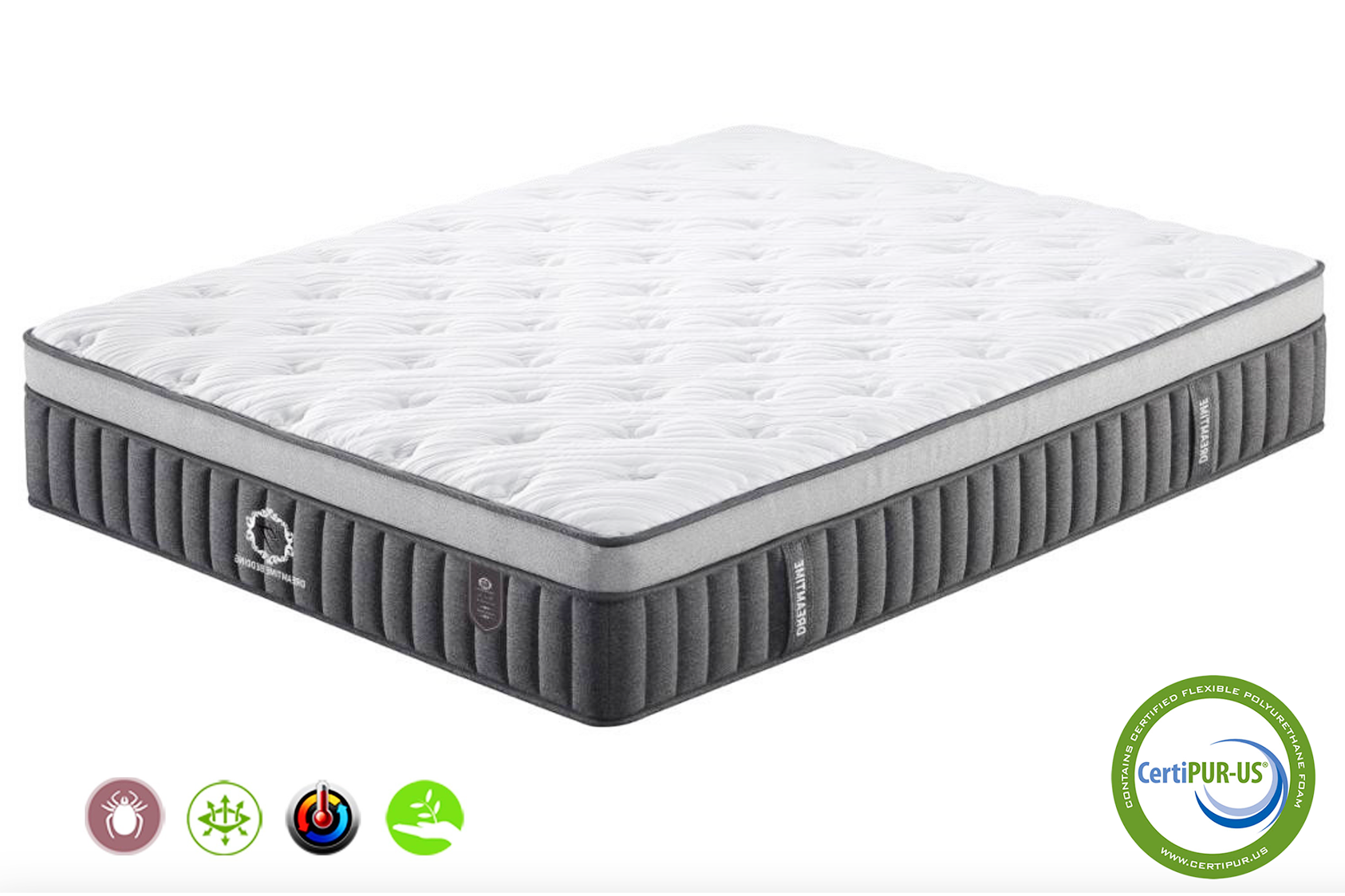 Hudson Deluxe mattress with Tencel cover and memory foam support