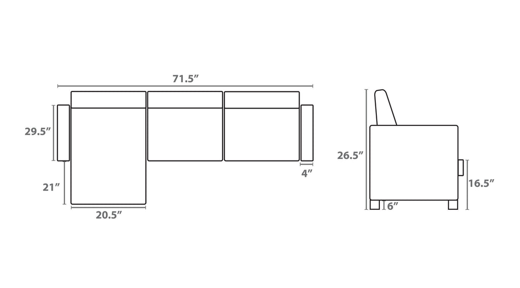 Orion Sectional Sofa – Reversible Grey Linen