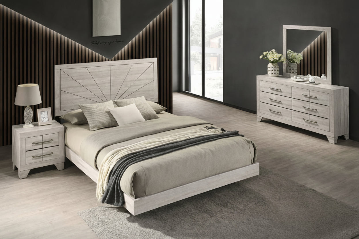 Katrina king bedroom set 4pieces